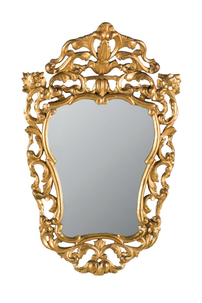 Espejo de madera dorada, antiguo