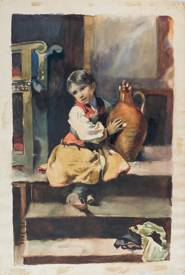 Spanish School 19-20th C. Girl with pitcher