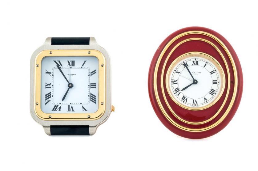 Dos relojes penduleta Cartier