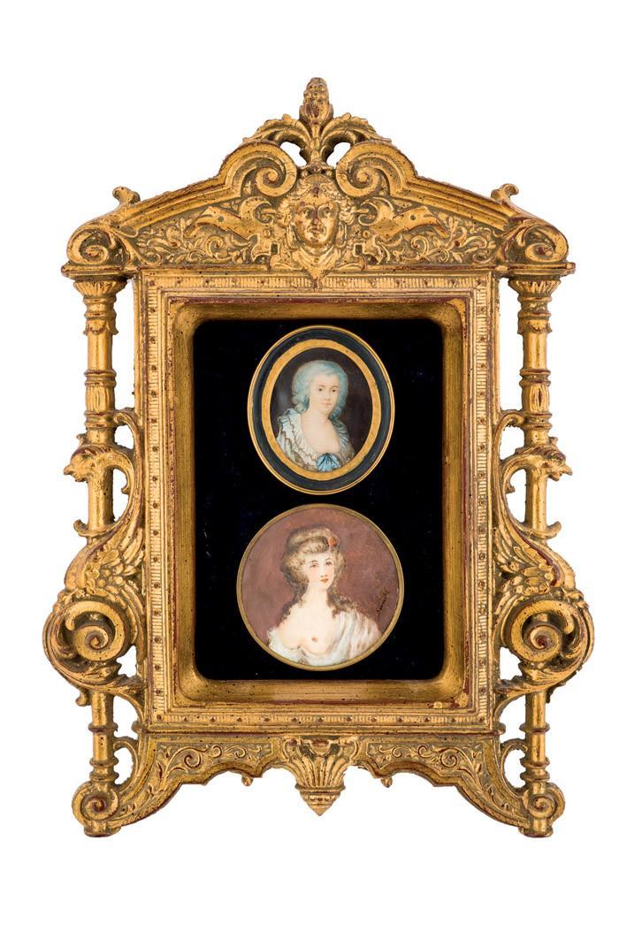 A pair of lady miniatures