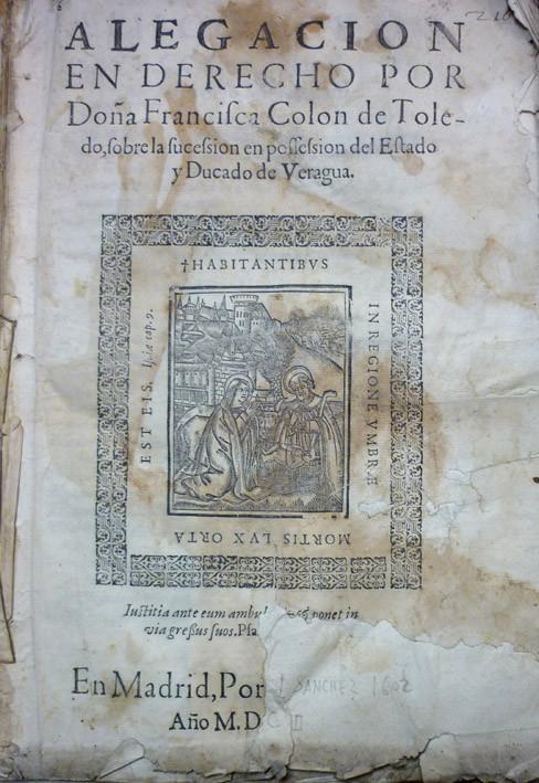 Alegación en derecho. Francisca Colón de Toledo