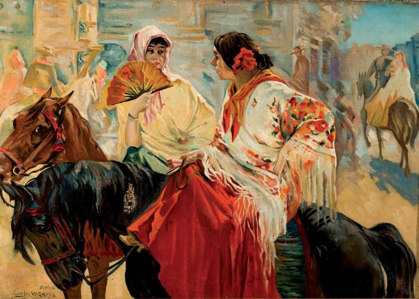Carlos Vazquez Ubeda. women on a horse