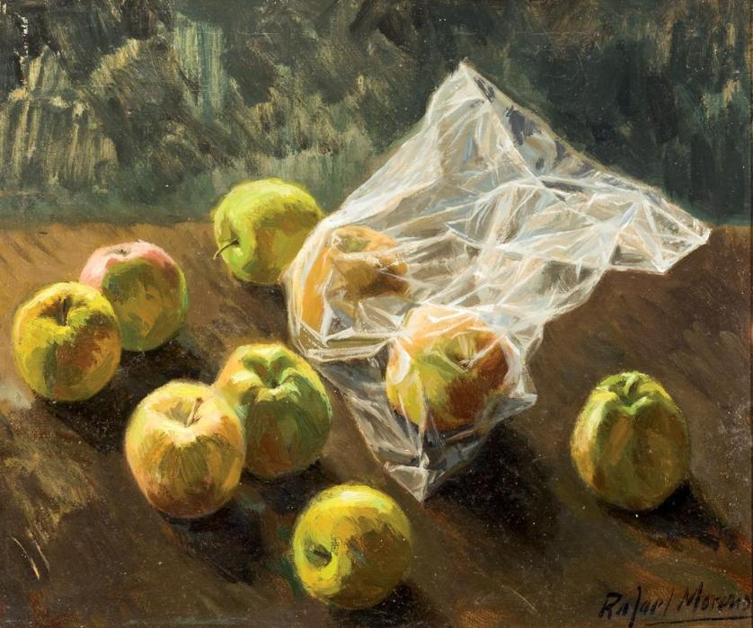 Rafael Moreno. Bodegón con manzanas