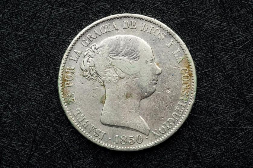 20 reales Isabel II, 1850. Madrid. Tipo único
