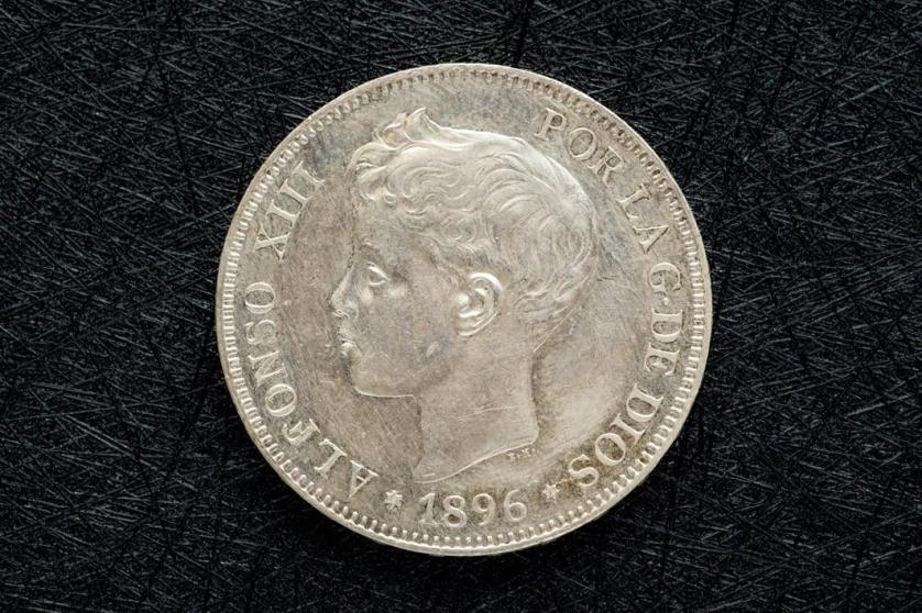 Cinco pesetas1896. Alfonso XIII. Nueva