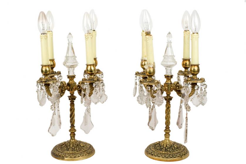 A pair of candle holders, 20th C.