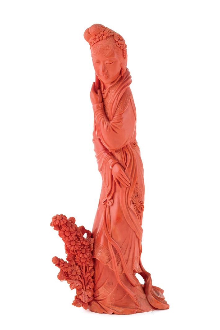 Figura de coral dama oriental