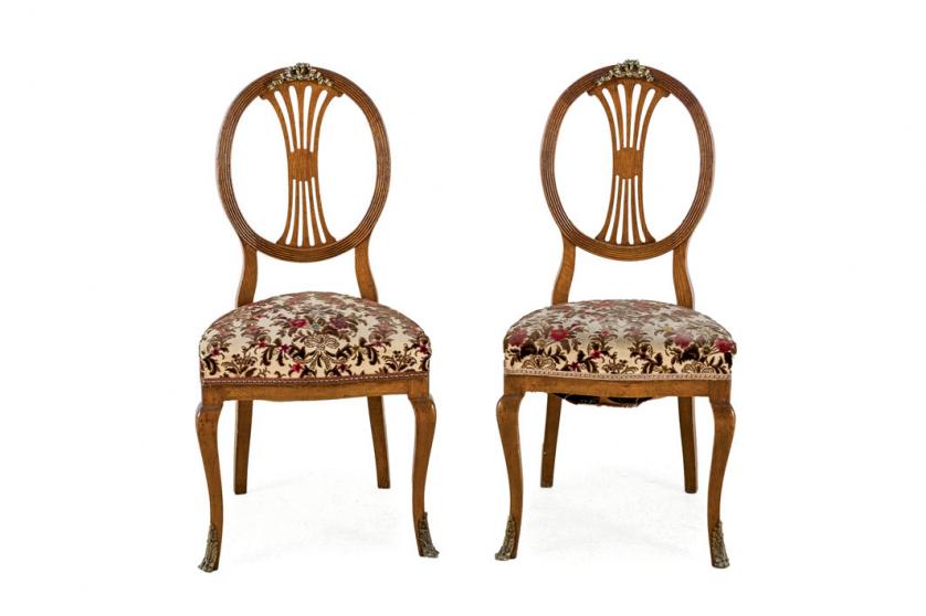 6 George III style oak chairs, c. 1920