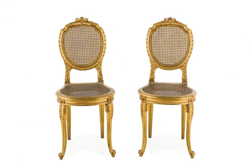 Cuatro sillas recuerdo Luis XVI, S. XX