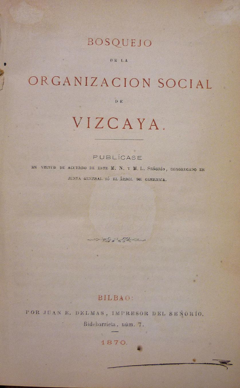 Bosquejo de la organización social de Vizcaya