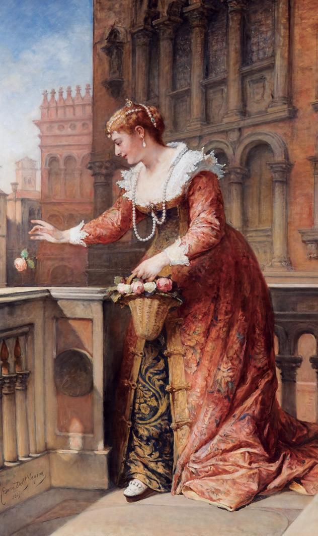 Cesare Dell&#39;&#39;Acqua. A Baroque lady with roses