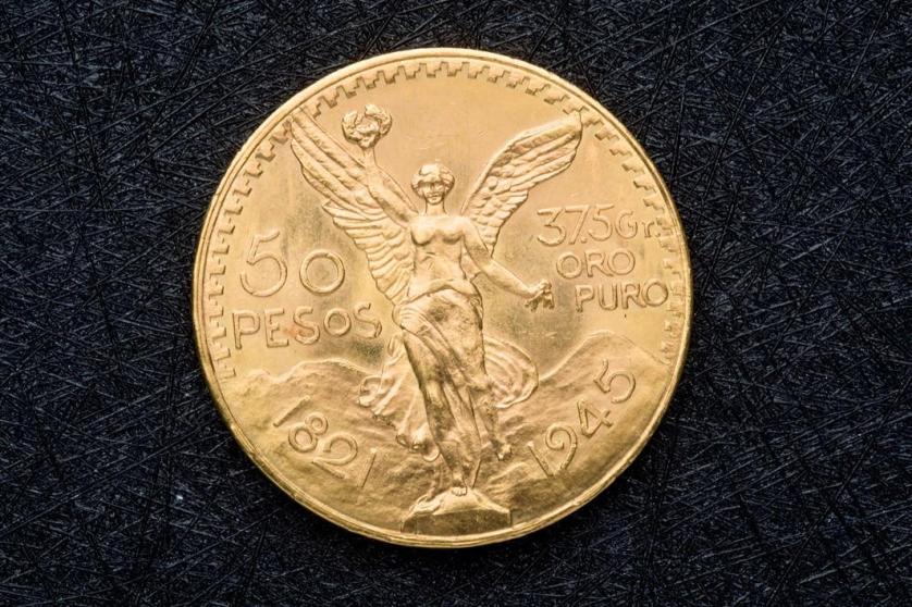 50 gold mexican pesos