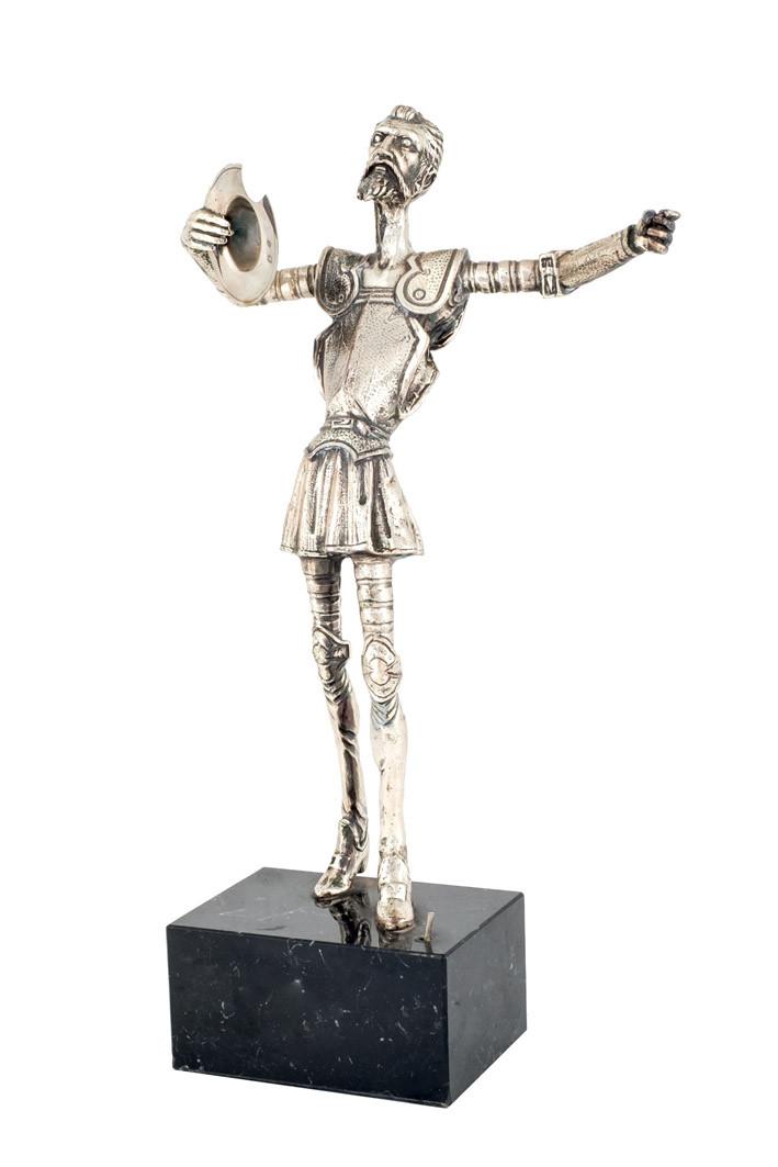 Figura de Don Quijote en plata