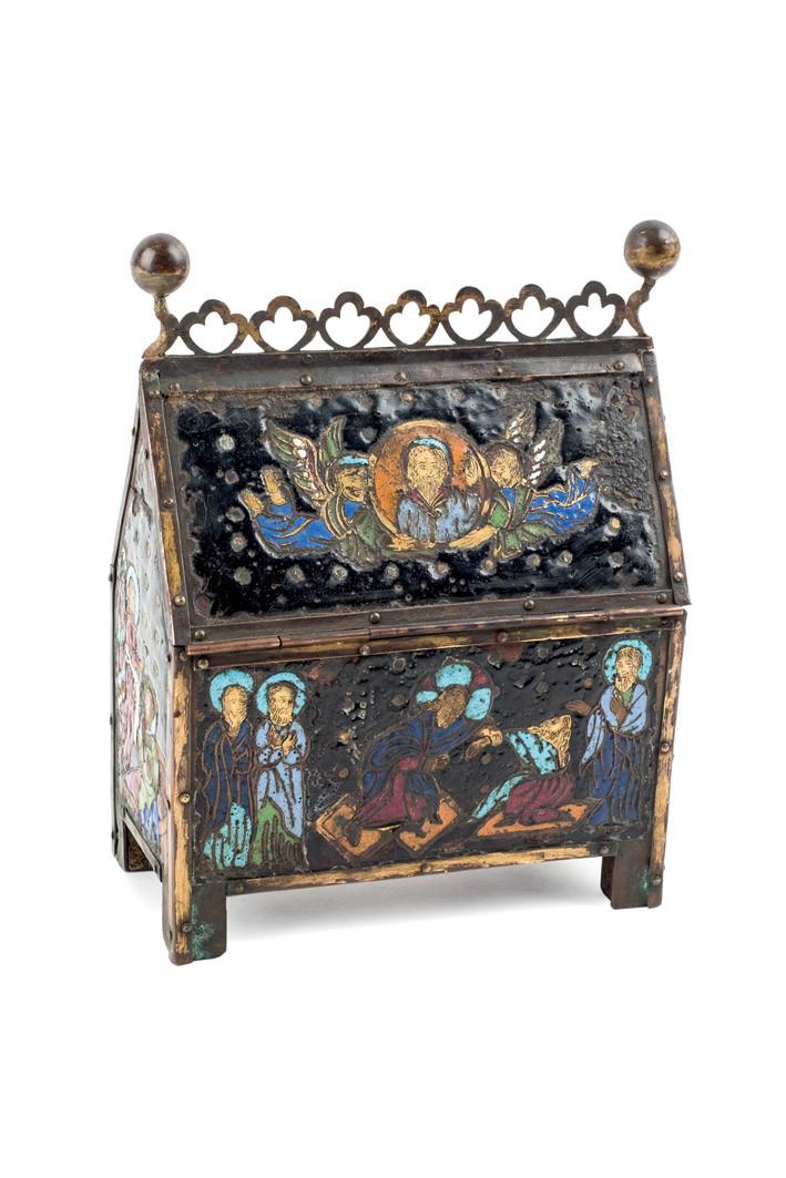 Limoges enamel reliquary casket
