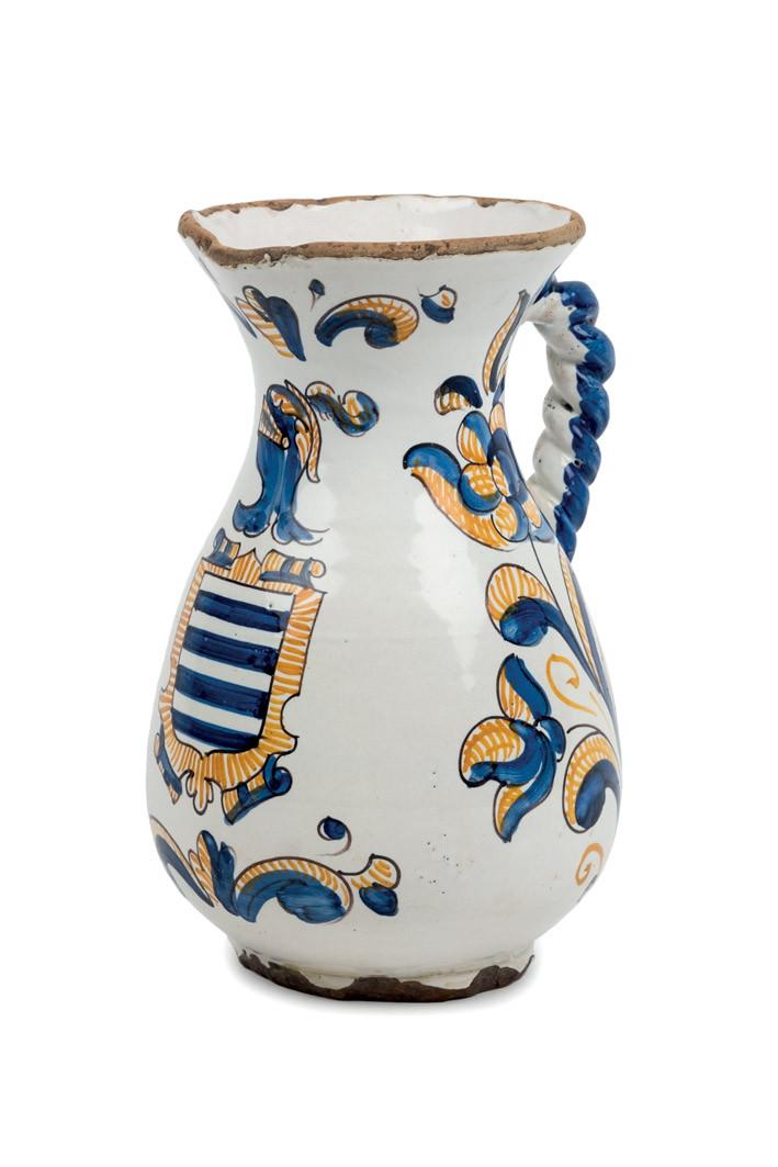 A Spanish Talavera ceramic jar, 18th C.