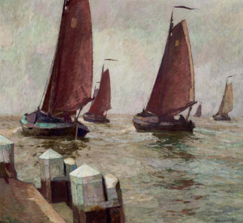 Maurice Sys.Boats along the pier