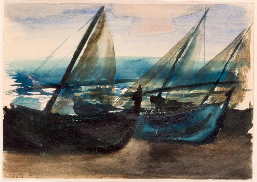 Ramón Gaya. Barcas frente al mar
