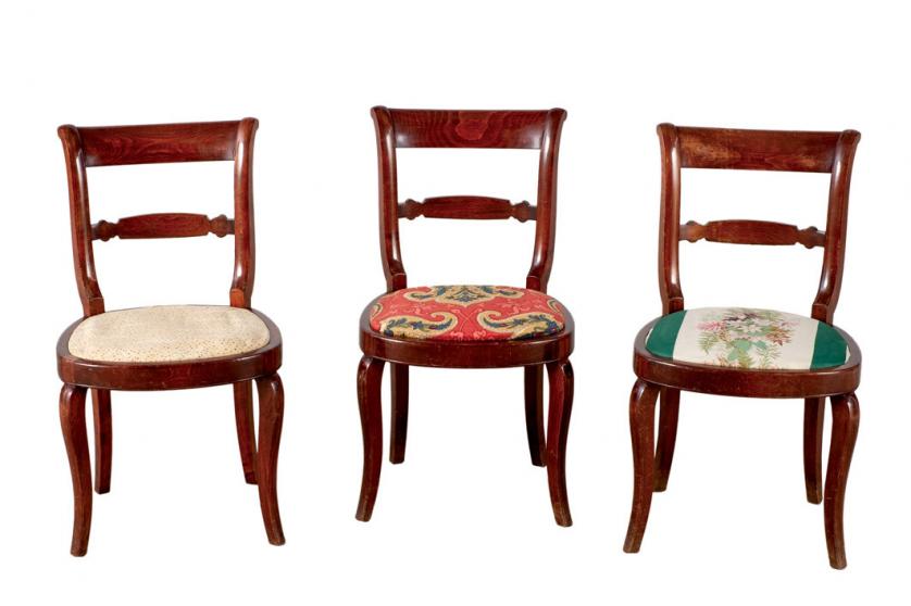 Conjunto de seis sillas estilo victoriano