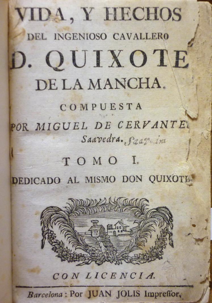 Cervantes. Ingenioso cavallero D. Quixote