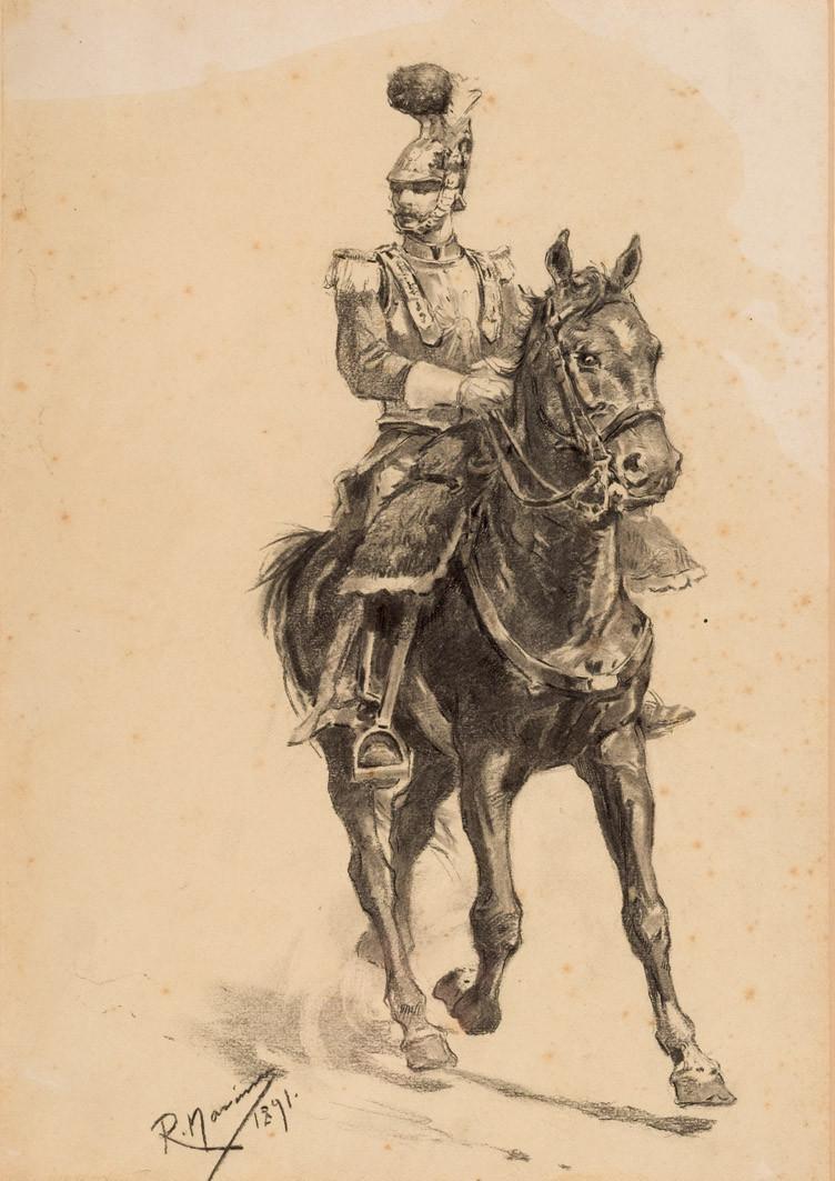 Román Navarro. Militar a caballo