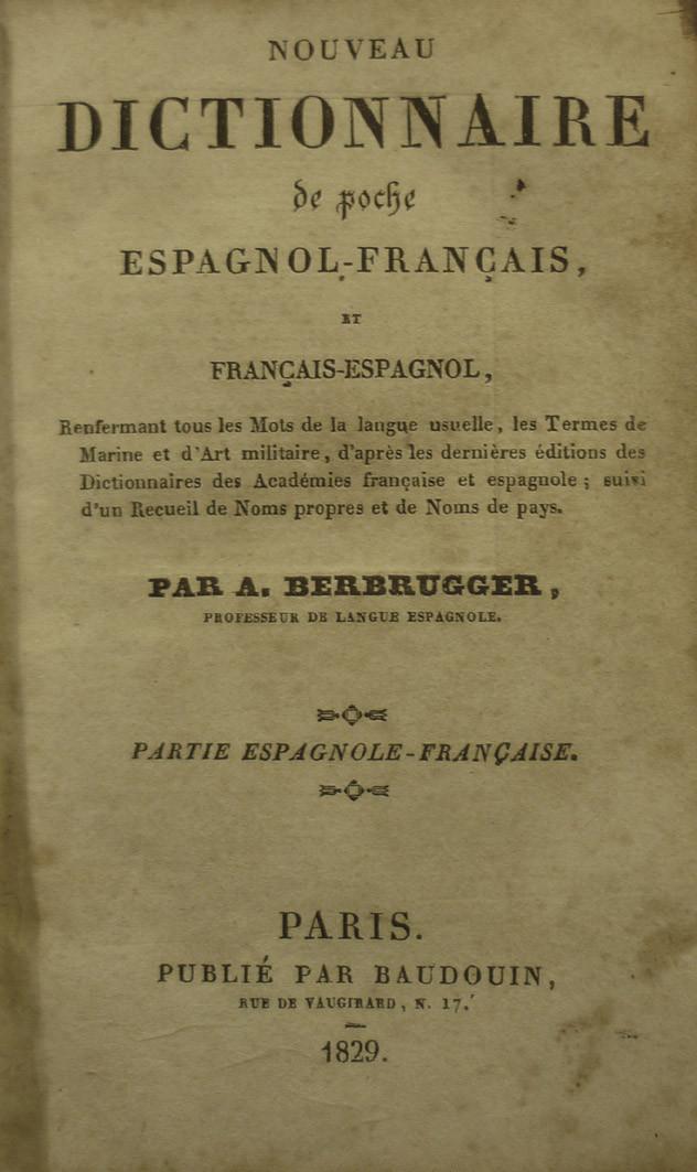 Berbrugger Nouveau dictionnaire espagnol-français