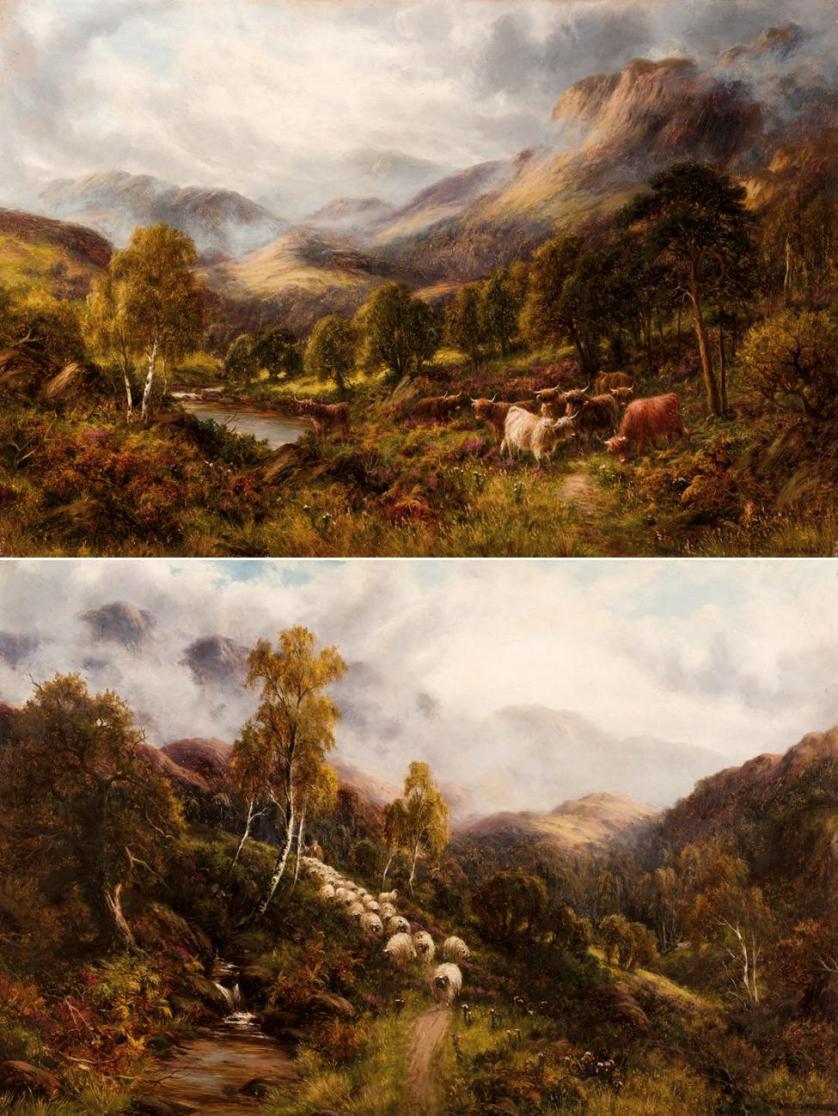 William Langley. Pair of landscapes