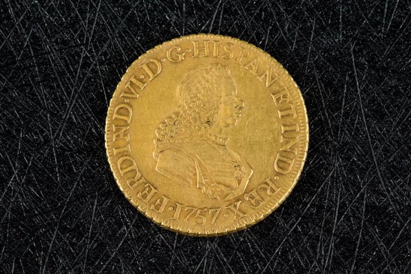 8 escudos Fernando VI Lima 1757 Muy bonita