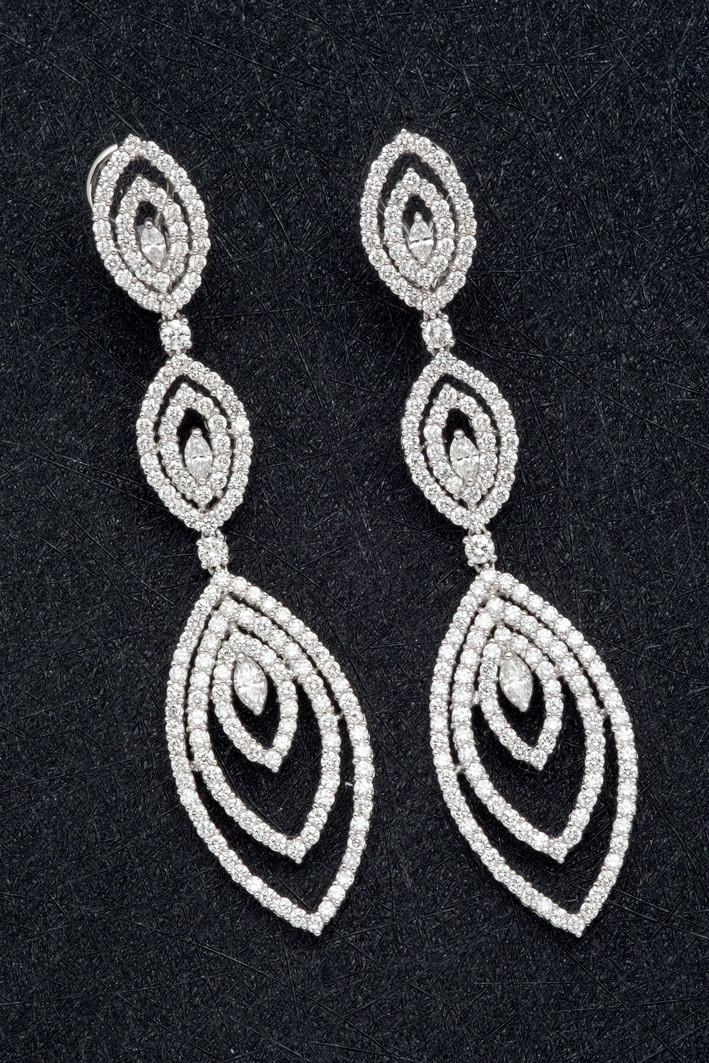 Diamond long earrings