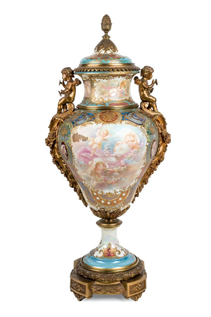 Jarrón porcelana Sèvres. S. XIX.