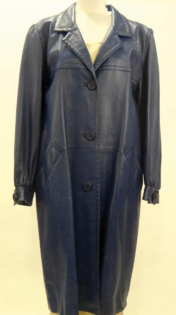 Christian Dior. A blue leather coat