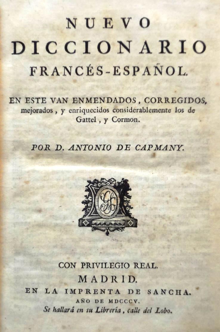 Capmany. Nuevo diccionario francés-español