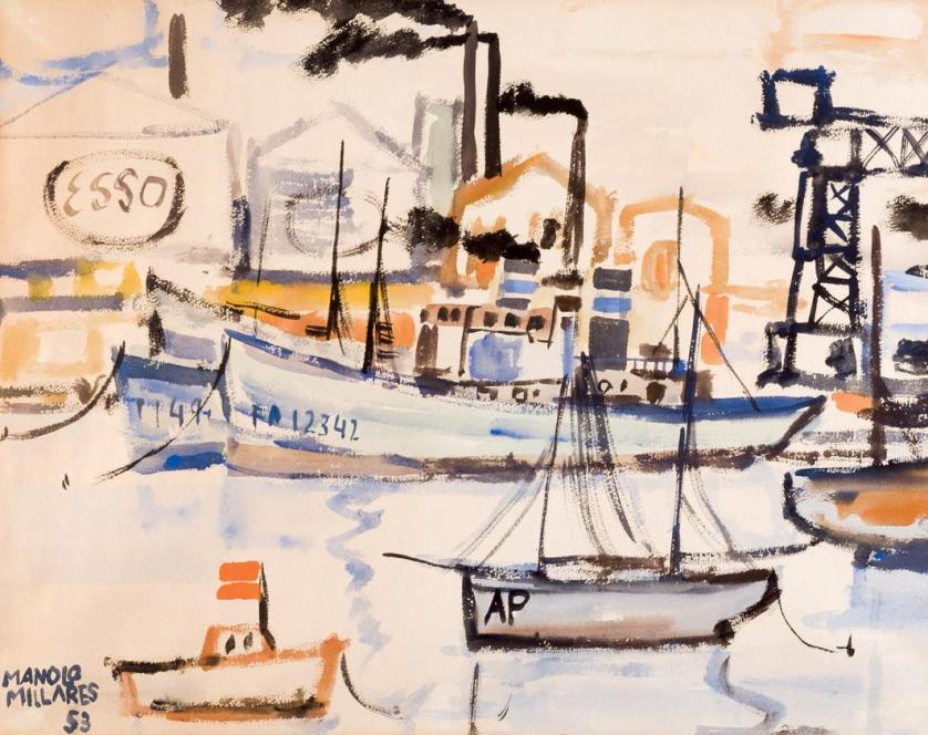Manolo Millares. El puerto (1953)