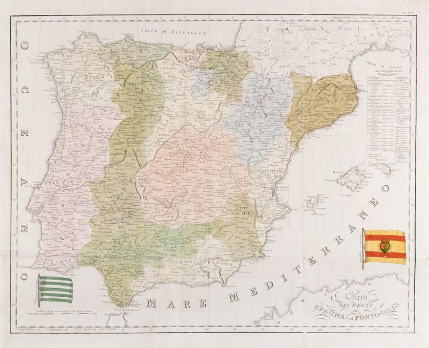 Carta dei Regni di Spagna e di Portogallo