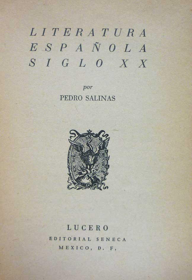 Salinas. Literatura española siglo XX