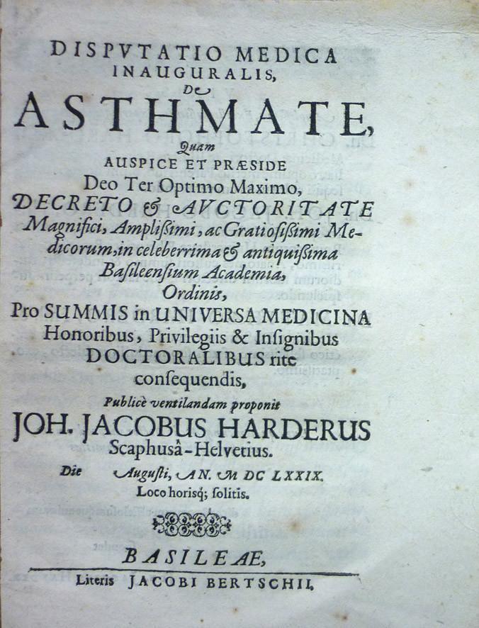 Disputatio Medica Inauguralis de Asthmate