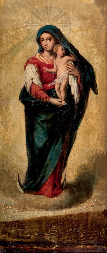 Virgen con el niño. Escuela española S.XIX