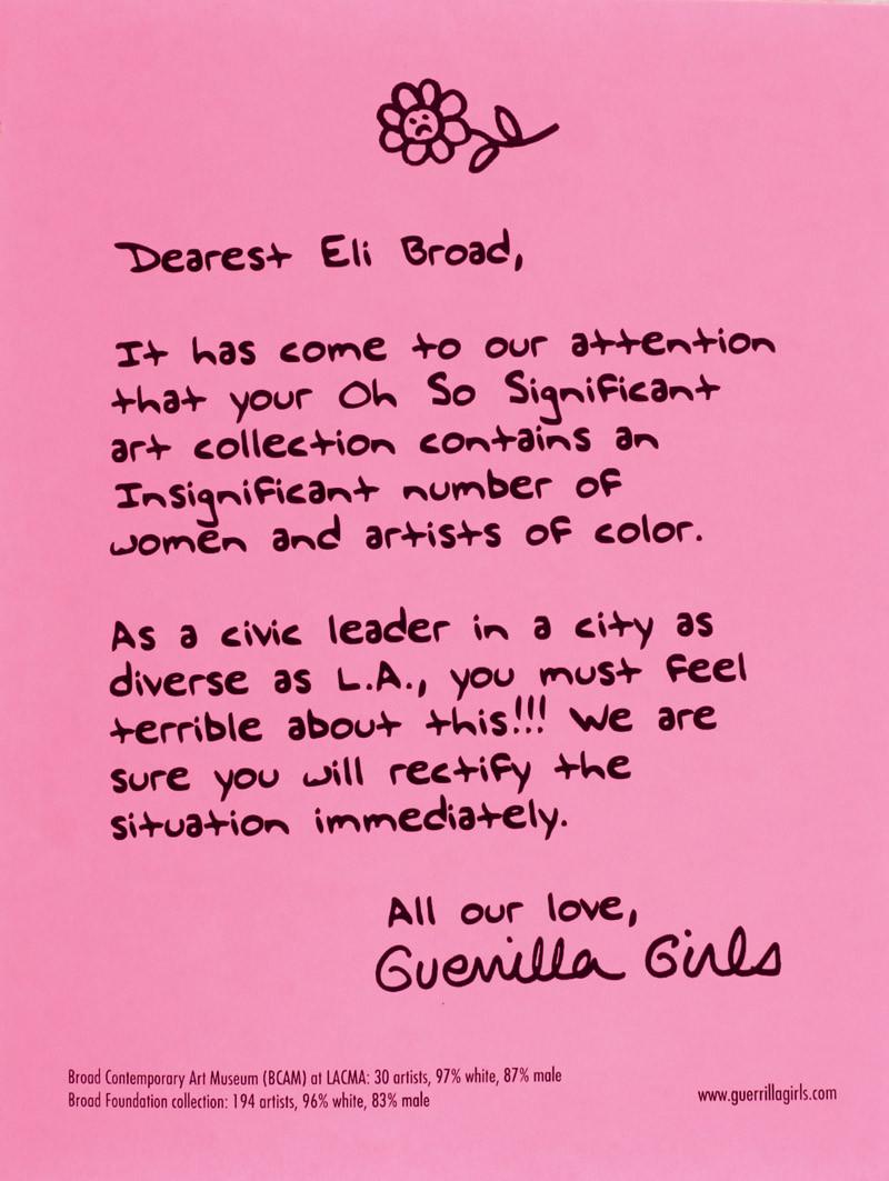 Guerrilla Girls. Dearest Eli Broad (2008)