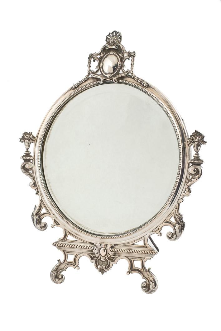 Espejo circular de plata