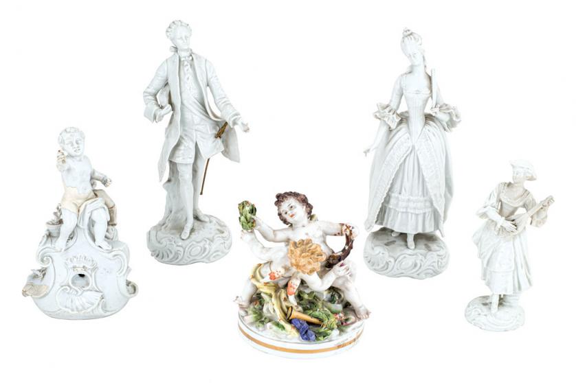 Lot of 5 porcelain figures