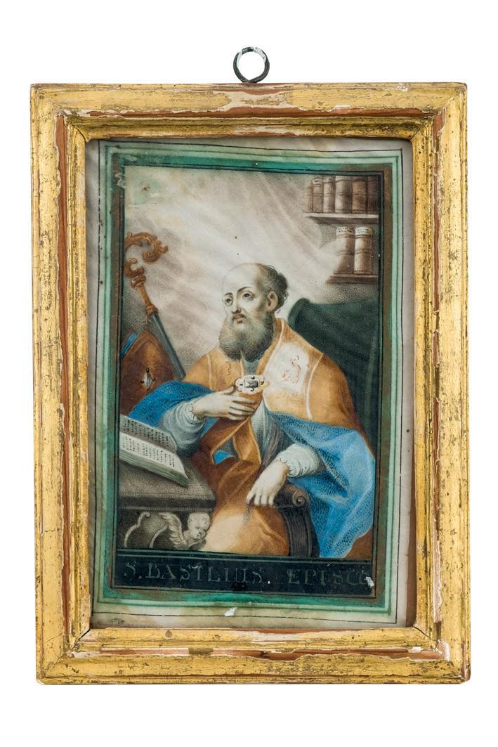 Miniatura de San Basilio Obispo, S. XVIII