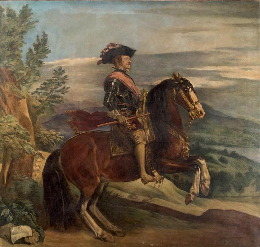 José María Angoloti y Mesa. Felipe IV a caballo