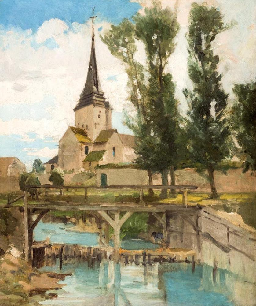 19th C. French School. River scenery