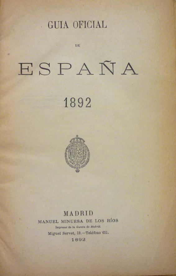 Guía oficial de España 1892