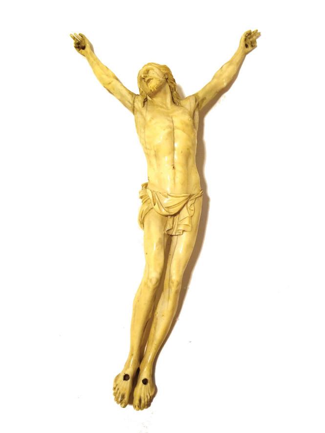 A French 19th C ivory figure of a Christ