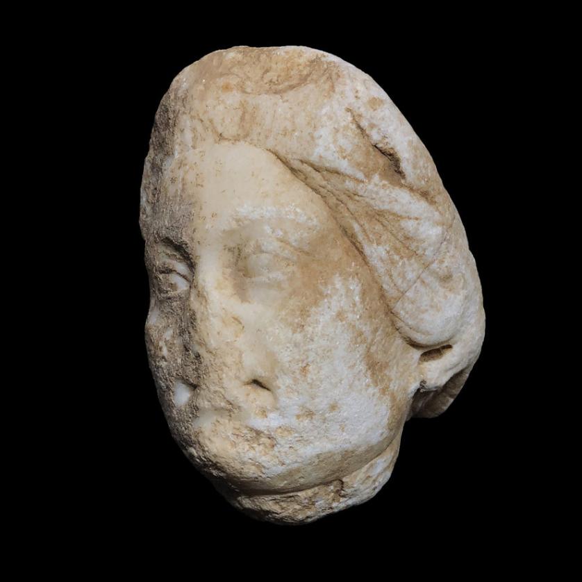 Fragmento de cabeza de mármol romana, 300 d.C
