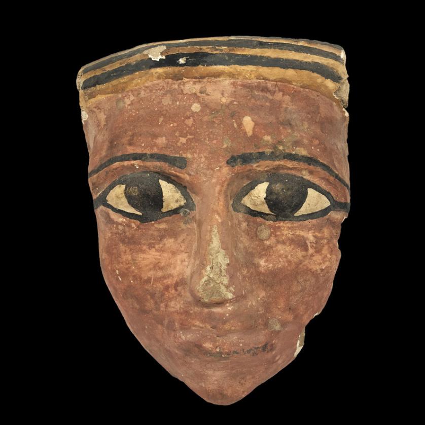 Máscara egipcia policromada