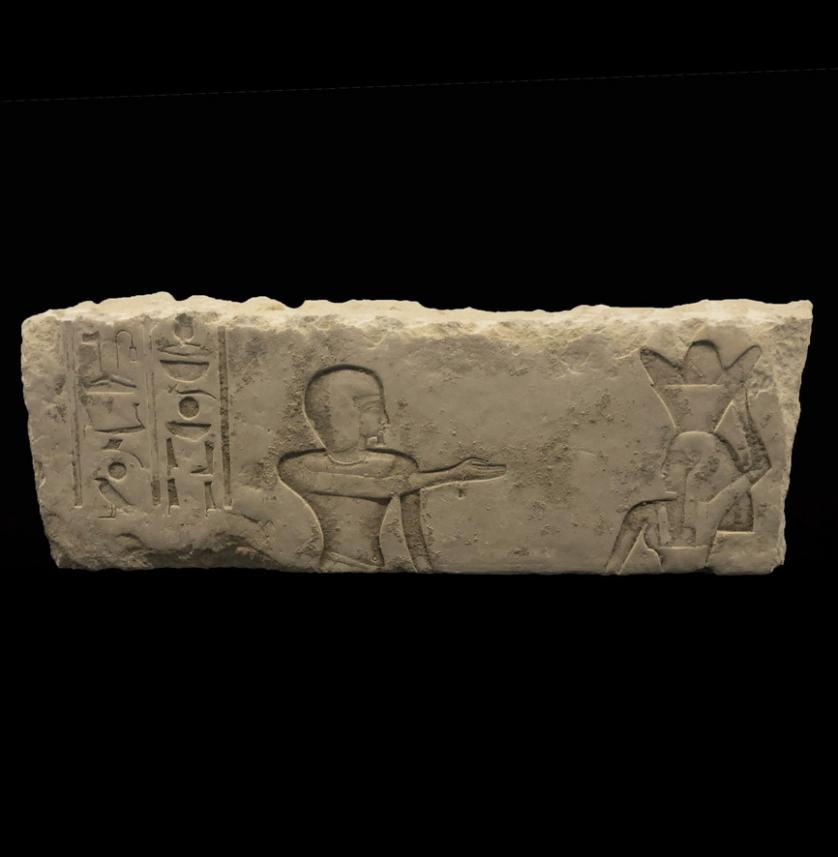 Relieve egipcio de piedra caliza, Dinastía XXI,