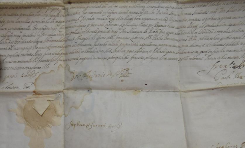 Documento autografiado por Antonio de Solís
