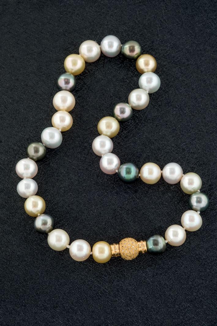 Collar de perlas australianas,Tahití y golden