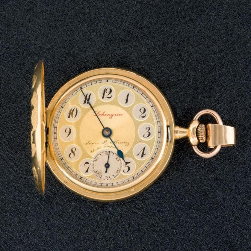 Reloj de bolsillo de oro marca Lohengrin
